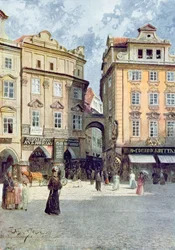Utsikt över Staromestsky Rynk, från Stara Praha (Gamla Prag) omkring 1900